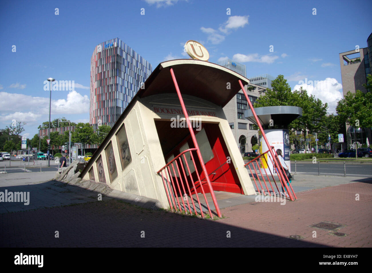 U-Bahn-Station am Bockenheimer Depot, Frankfurt am Main. Foto Stock