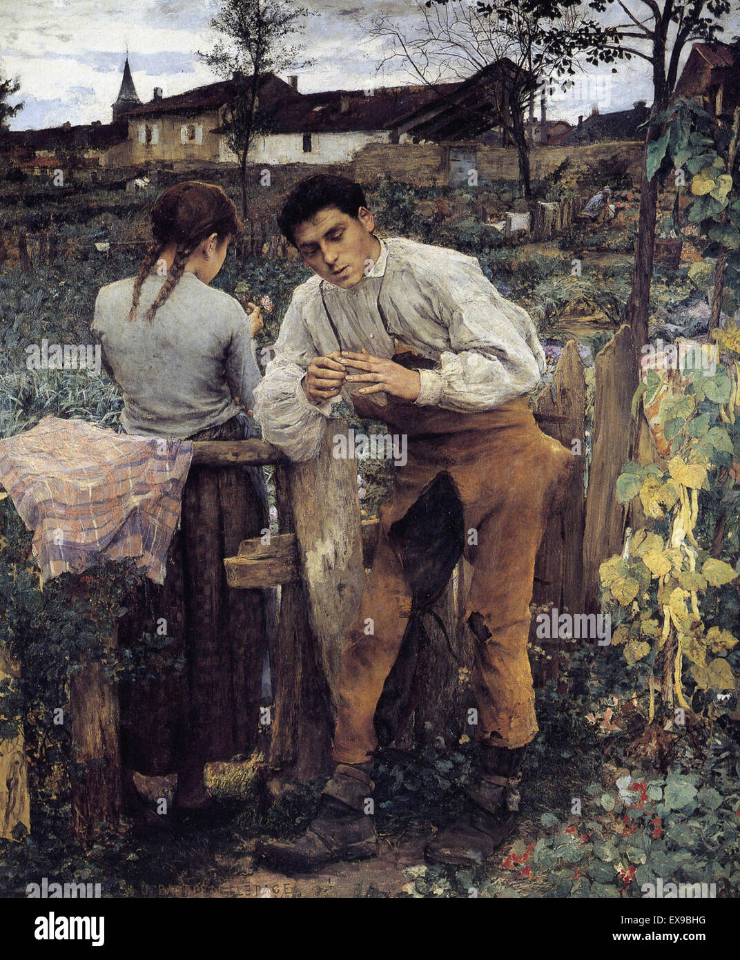 Jules Bastien-Lepage Village amore (o rurali amore) Foto Stock