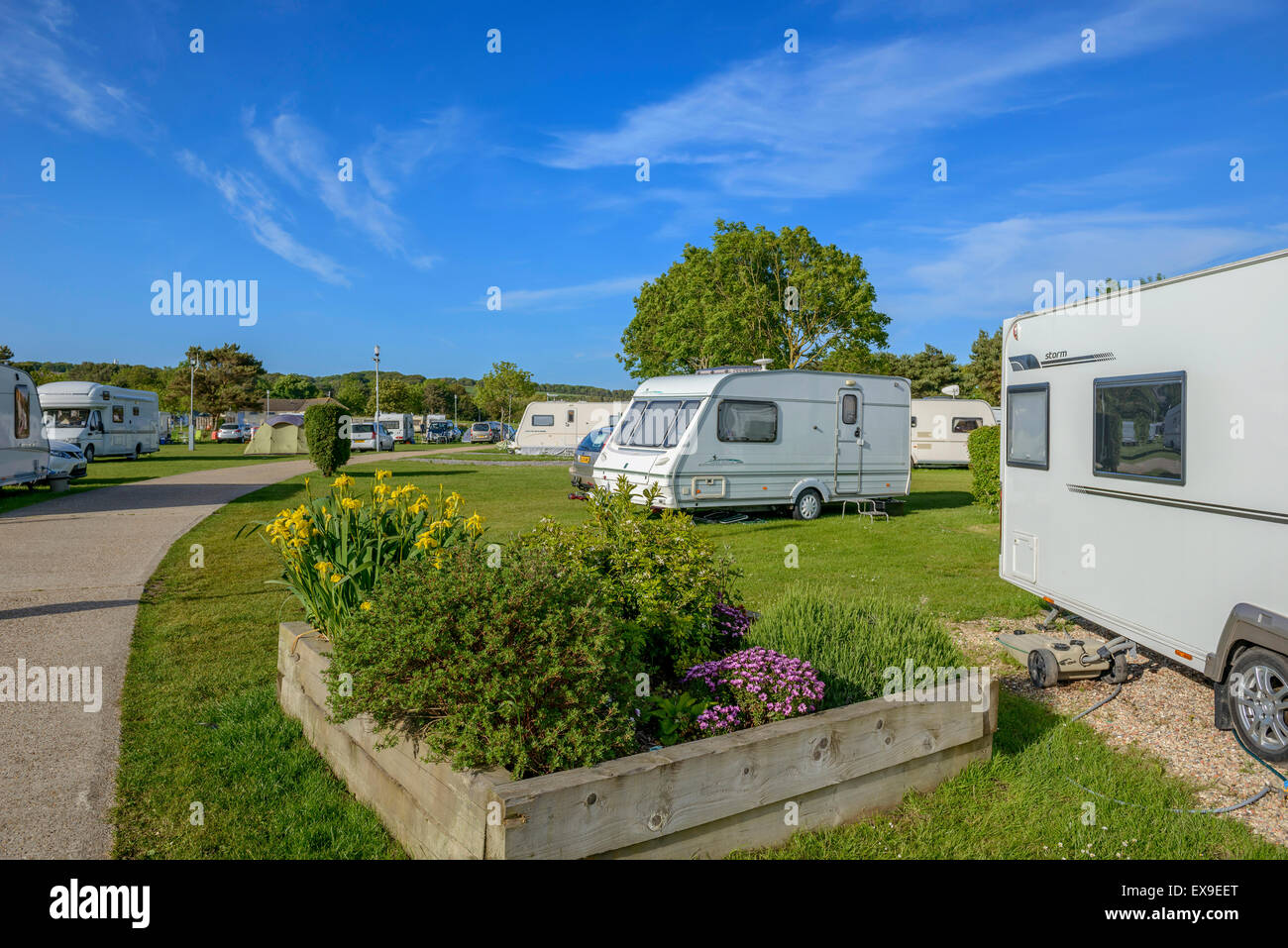 Hastings Touring Park. East Sussex. In Inghilterra. Regno Unito Foto Stock