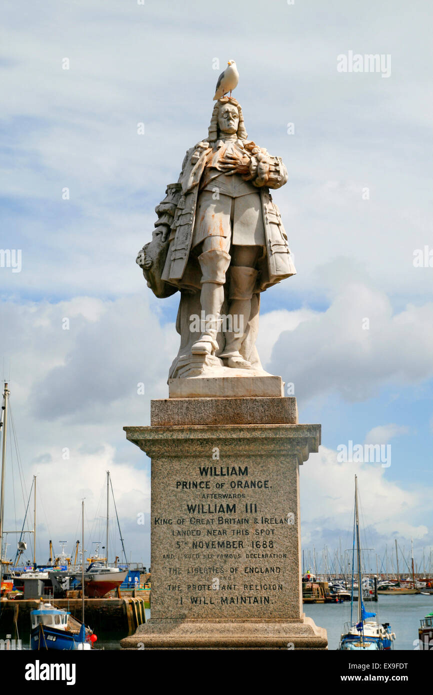 Guglielmo d Orange statua Brixham Devon England Regno Unito Foto Stock
