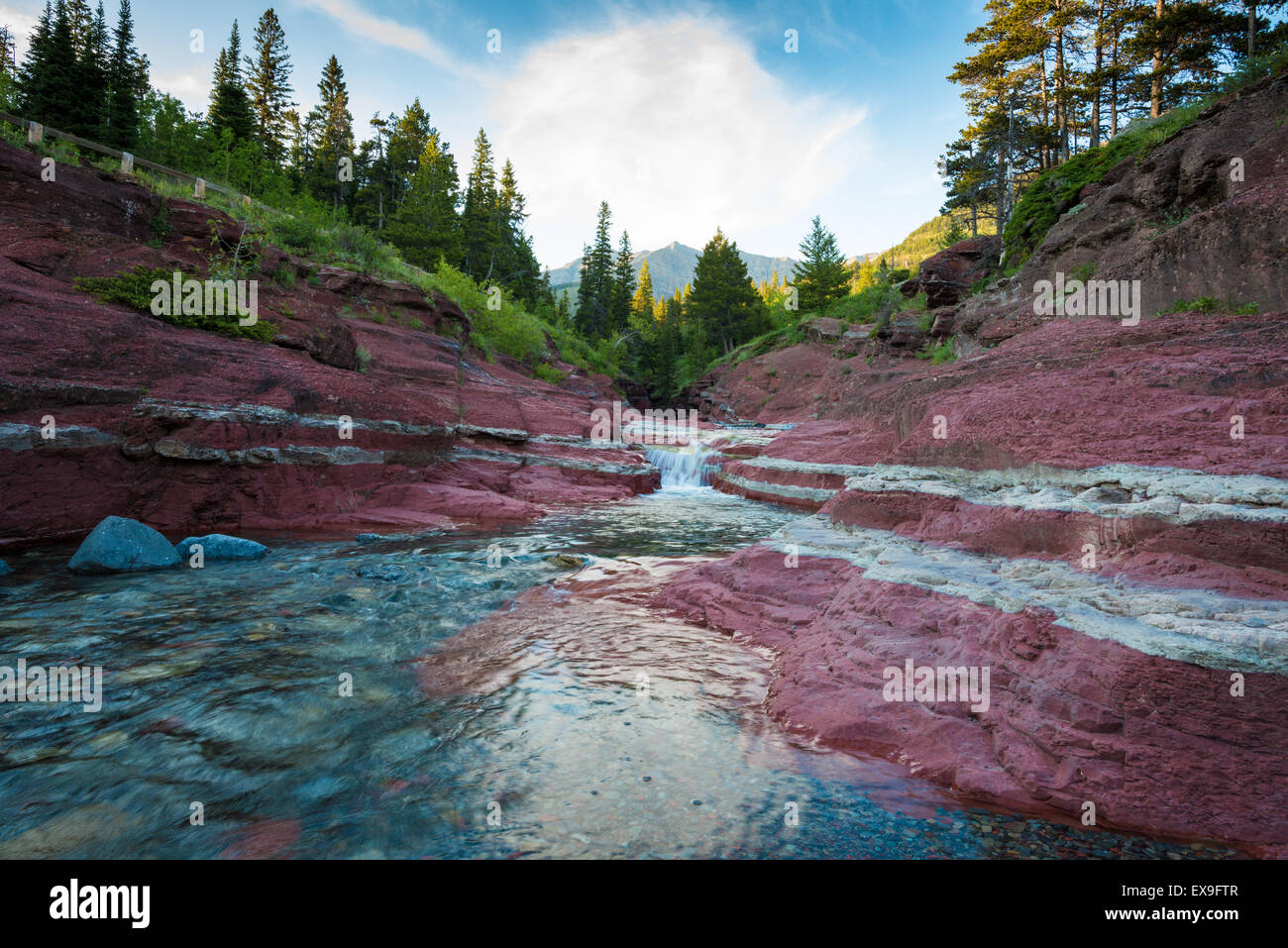 Il Red Rock Canyon nel Parco Nazionale dei laghi di Waterton, Alberta, Canada Foto Stock