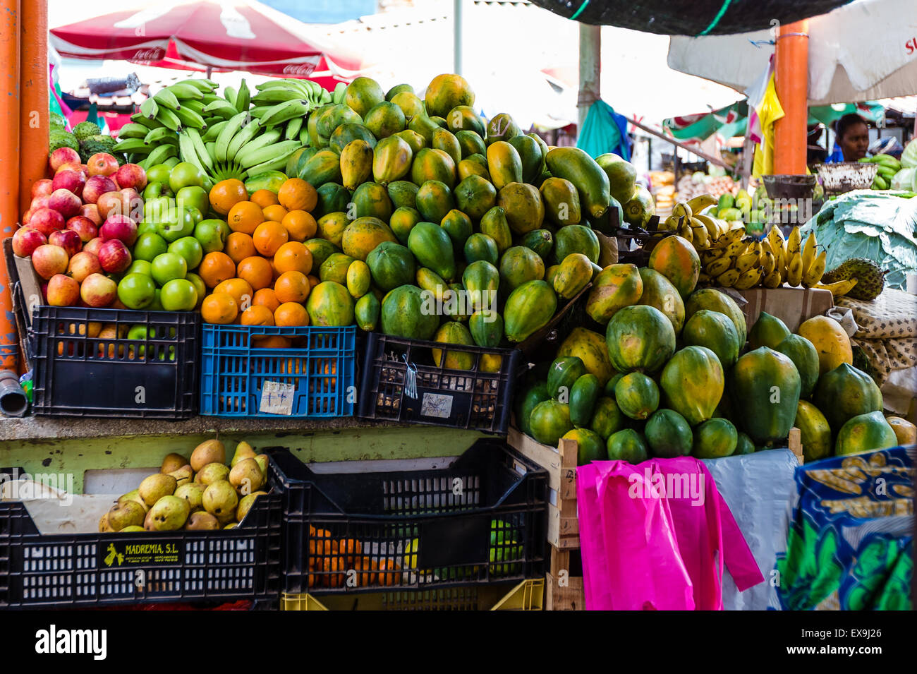 Africa, Capo Verde, Praia City, mercato, frutta Foto Stock