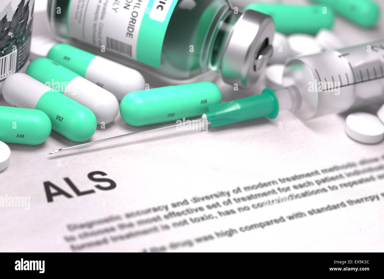 Diagnosi ALS. Concetto medico. Foto Stock