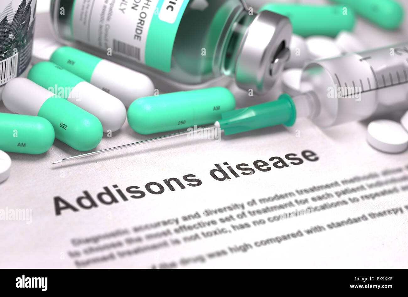 Diagnosi - Addisons malattia. Concetto medico con Blured Backgr Foto Stock