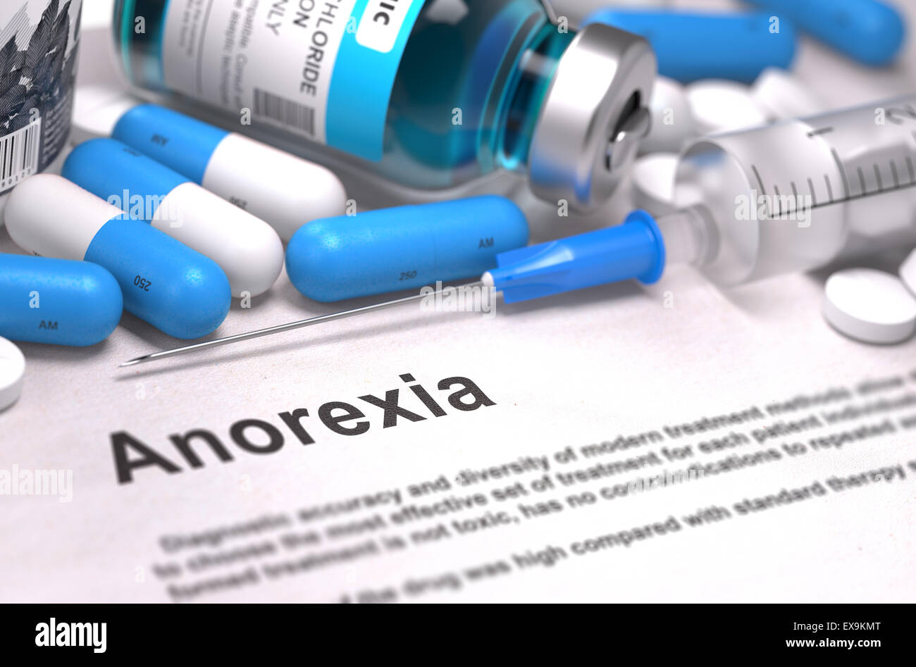 Diagnosi - anoressia. Concetto medico. Foto Stock