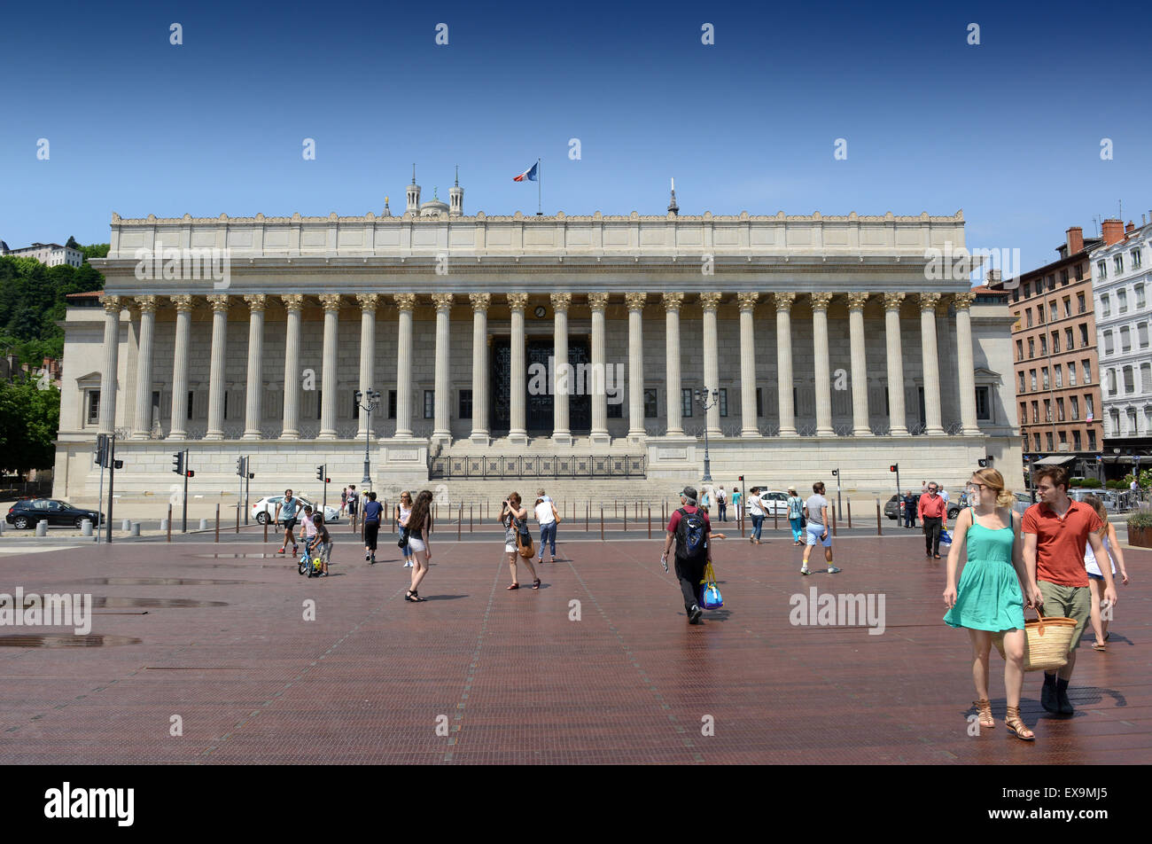 Palais de Justice di Lione e Cour DÕAppel corte di appello sul Quai Romain Rolland a Lione Francia tribunali Foto Stock