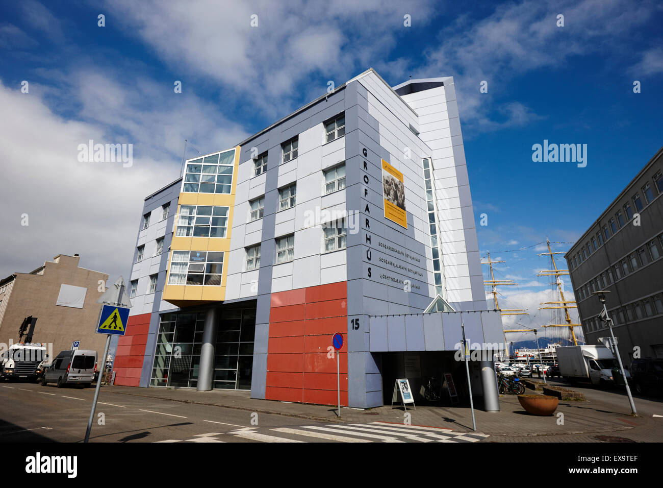 Grofarhus islandese museo della fotografia e la biblioteca della città di Reykjavik Islanda Foto Stock