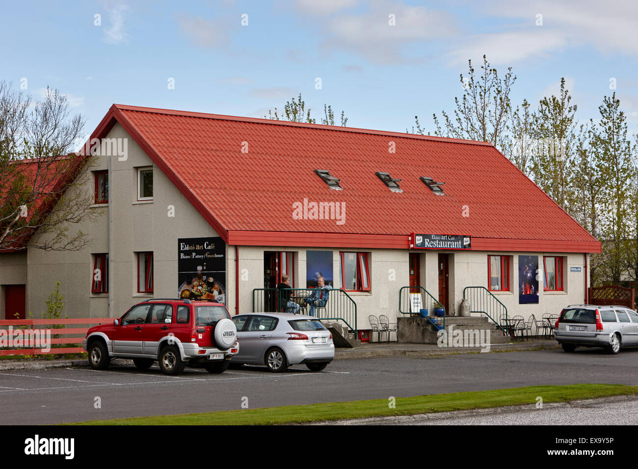 Eldsto art cafe e bistrot ristorante stradale sulla Route 1 in hvolsvollur Islanda Foto Stock