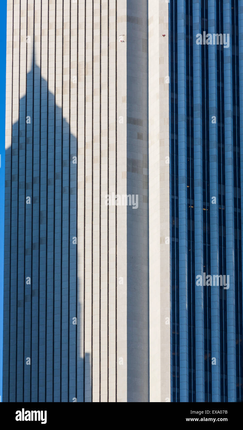 Aon Center grattacielo con ombra di due Prudential Plaza edificio, Chicgo, Illinois, Stati Uniti d'America Foto Stock