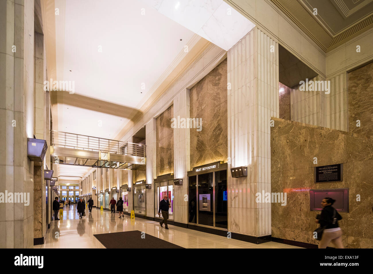 La lobby, settore edile o LaSalle National Bank Building o Bank of America Building, Chicago, IL, Stati Uniti d'America Foto Stock