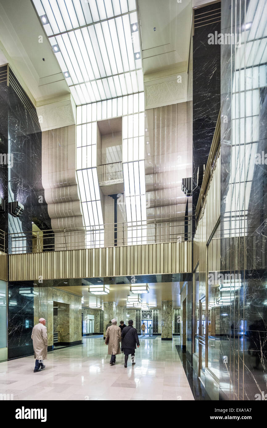 La lobby, il Chicago Board of Trade Building, Chicago, IL, Stati Uniti d'America Foto Stock