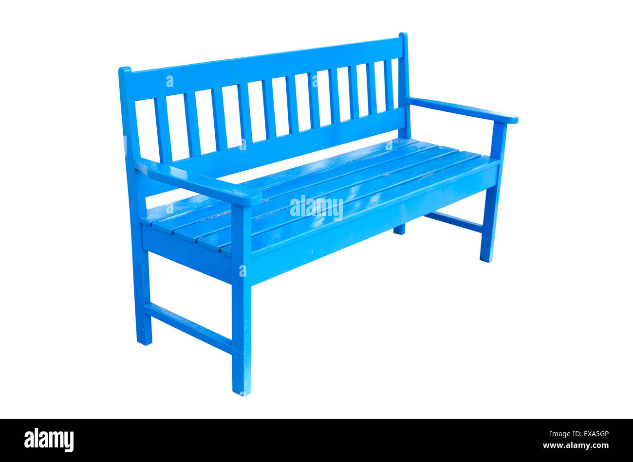 Sedia blu isolato su sfondo bianco Foto Stock