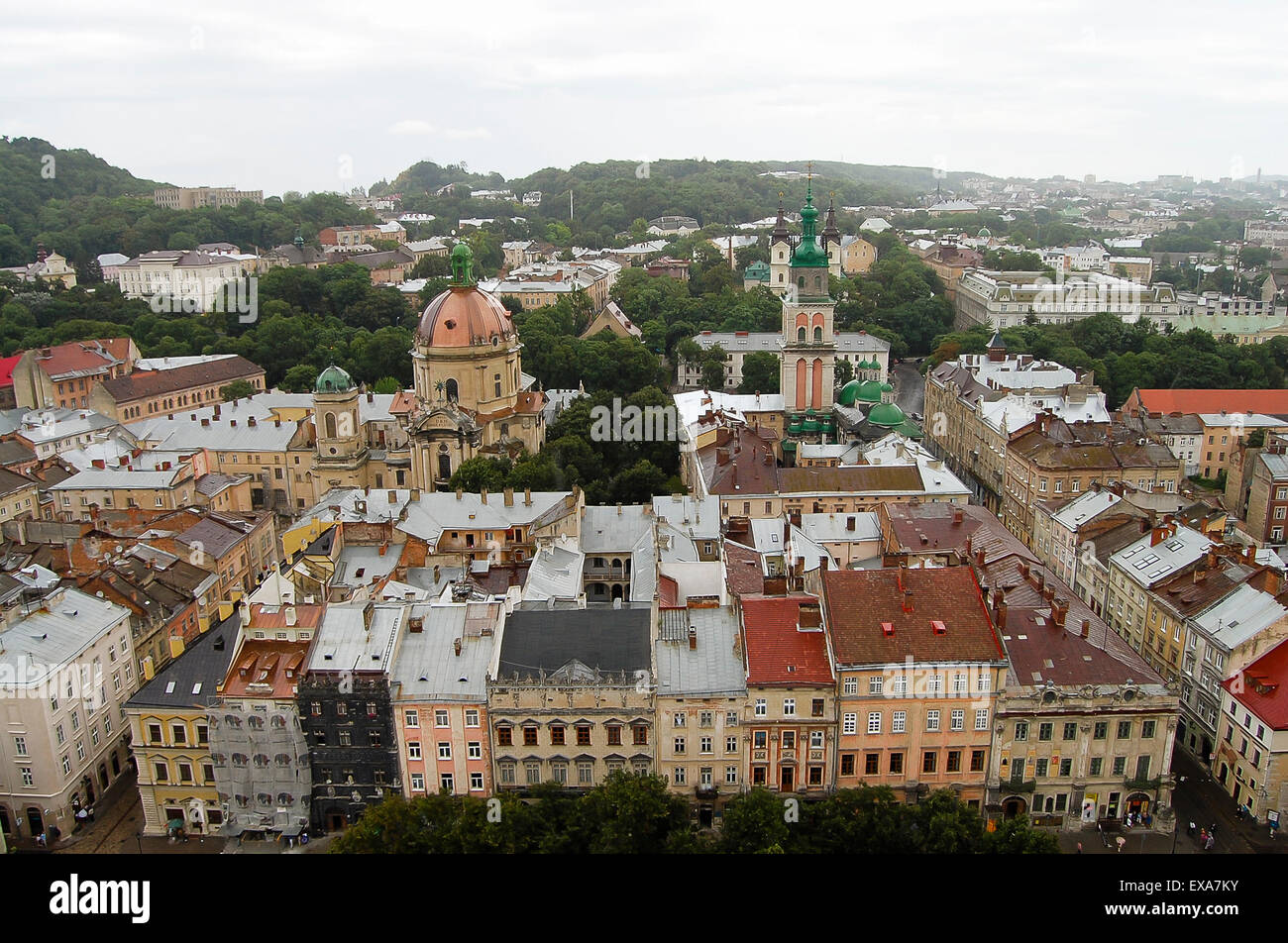 Tetti di Lviv - Ucraina Foto Stock