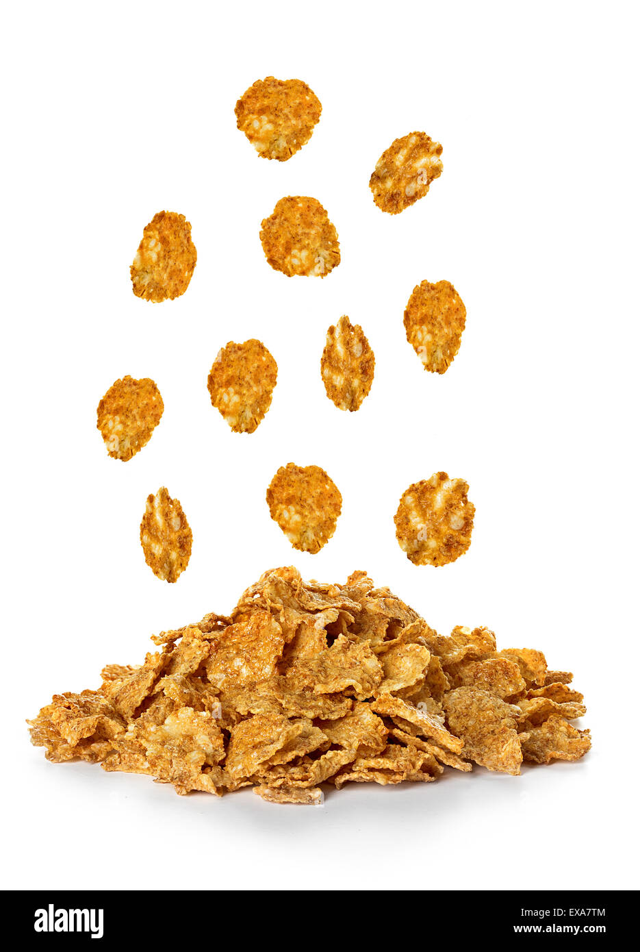 Fiocchi isolati su sfondo bianco Foto Stock