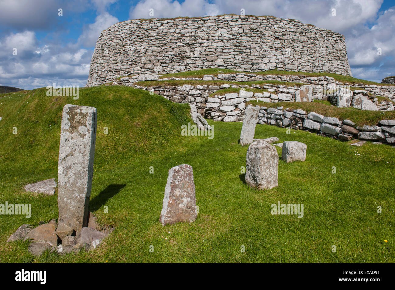 Clickimin Broch, resti di età del ferro tower, Lerwick, la terraferma Orkney e Shetland Islands, Scotland, Regno Unito Foto Stock