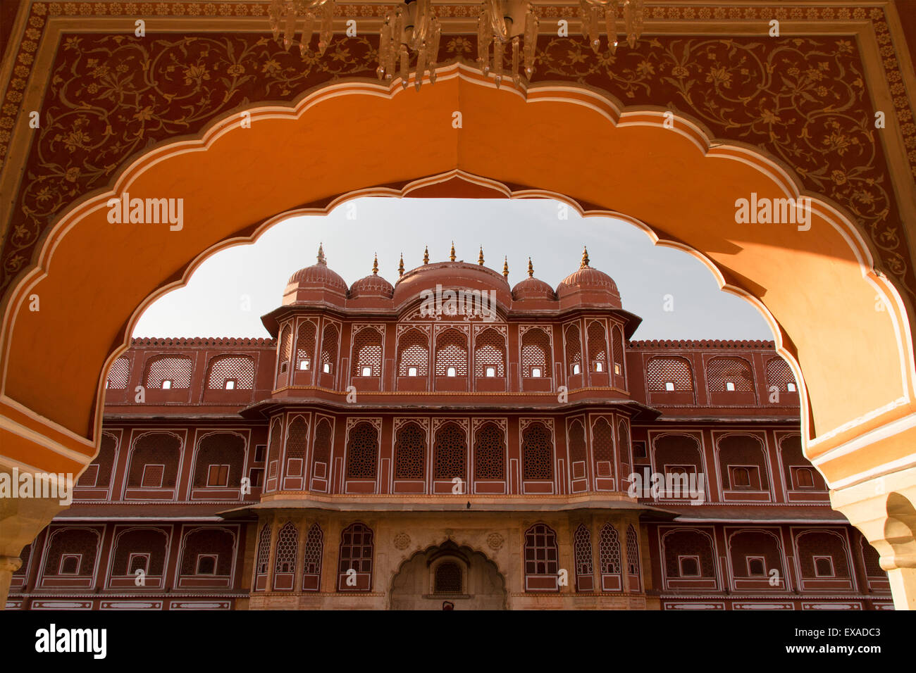 Chandra Mahal Palazzo di Città, Città Rosa, Jaipur, Rajasthan, India Foto Stock