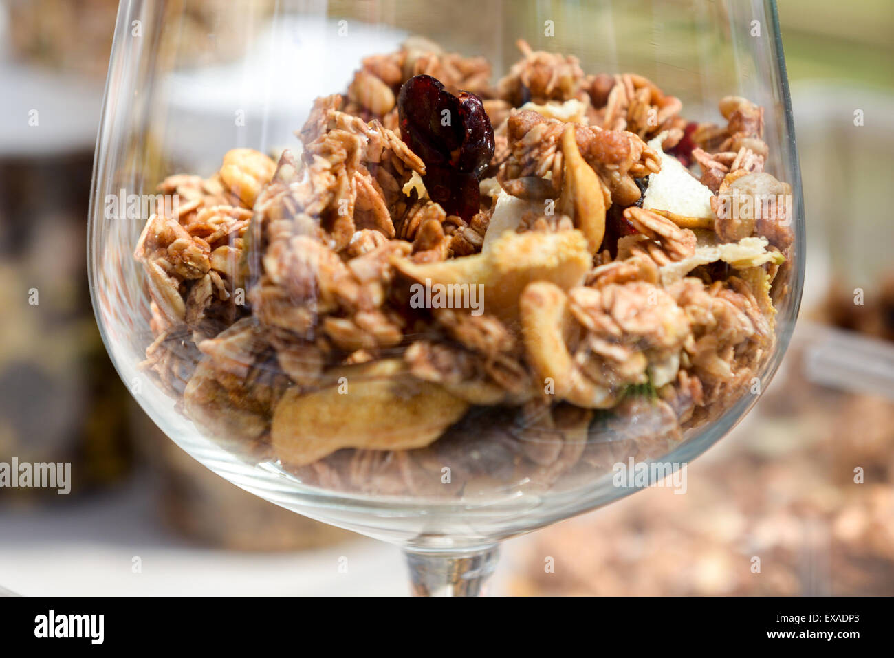 Muesli è una dieta sana per il popolo forte Foto Stock