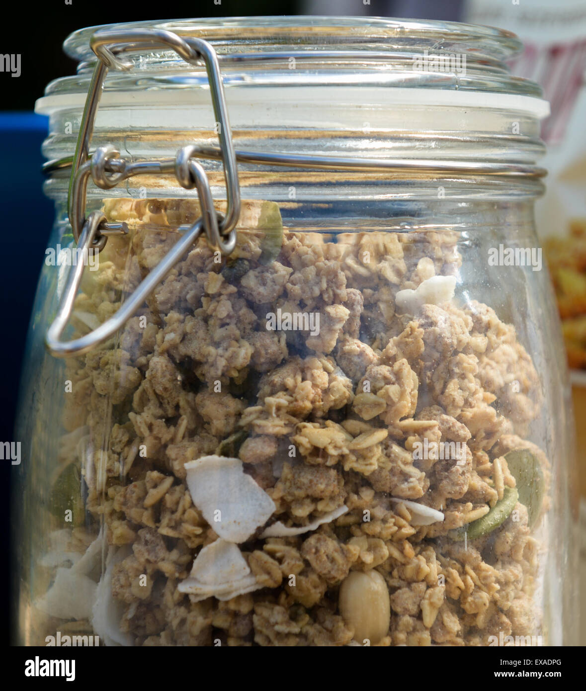 Muesli è una dieta sana per il popolo forte Foto Stock
