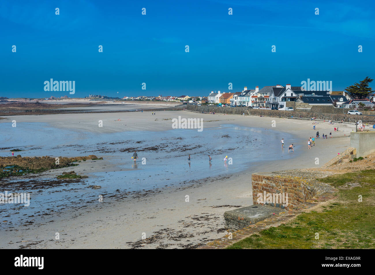 La spiaggia di Casteret, Guernsey, Isole del Canale, Regno Unito, Europa Foto Stock
