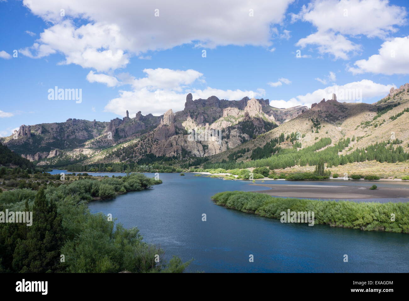 Fiume Limay, Valle Encantado (magica Valle), distretto di Bariloche, Argentina, Sud America Foto Stock