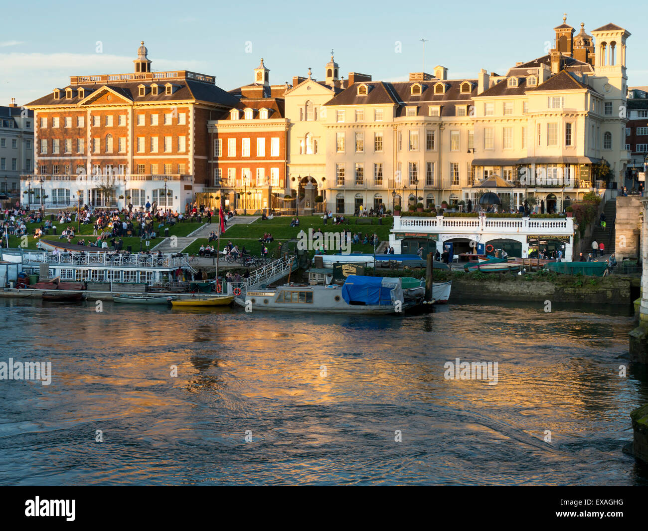 Scena di fiume, Richmond Upon Thames, Greater London, Surrey, England, Regno Unito, Europa Foto Stock