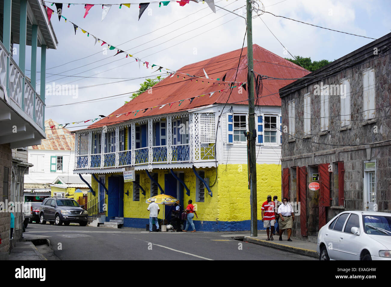 Charlestown, Nevis, Saint Kitts e Nevis, Isole Sottovento, West Indies, dei Caraibi e America centrale Foto Stock