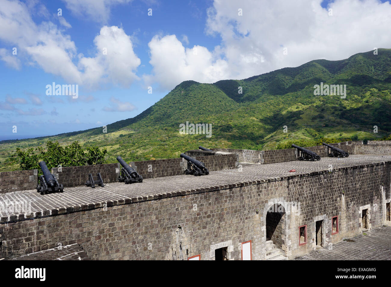 Brimstone Hill Fortress, sito UNESCO, Saint Kitts, Saint Kitts e Nevis, Isole Sottovento, West Indies, dei Caraibi e America centrale Foto Stock