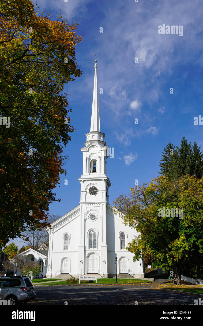 Chiesa in Lee, Berkshires, Massachusetts, New England, Stati Uniti d'America, America del Nord Foto Stock