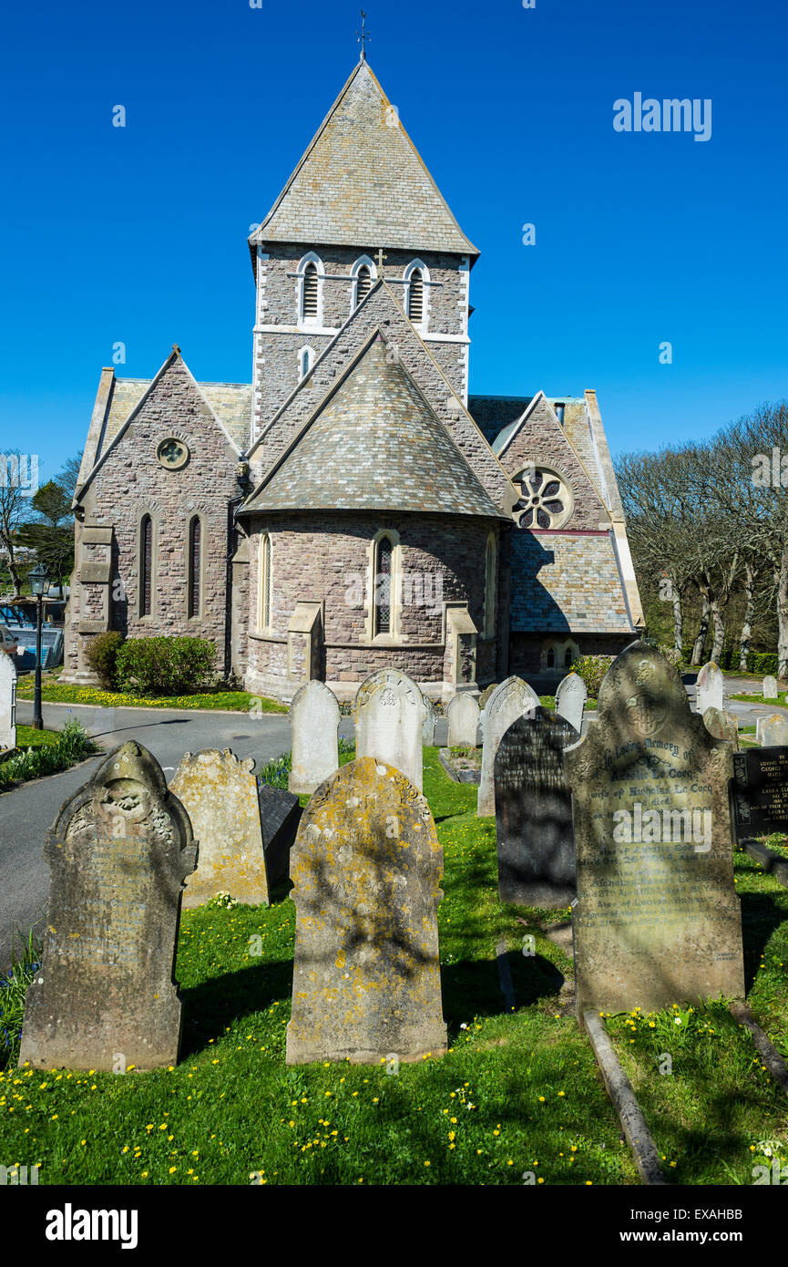 La chiesa di Sant'Anna, Alderney, Isole del Canale, Regno Unito, Europa Foto Stock