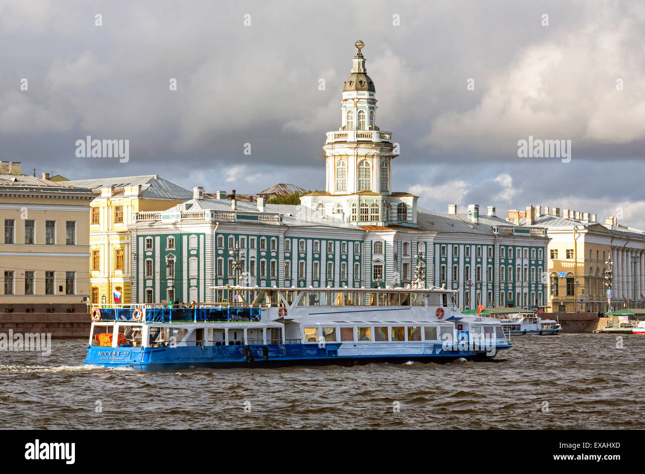 Costruzione del primo museo russo Kunstkamera (Kustkammer) a San Pietroburgo, Russia, Europa Foto Stock