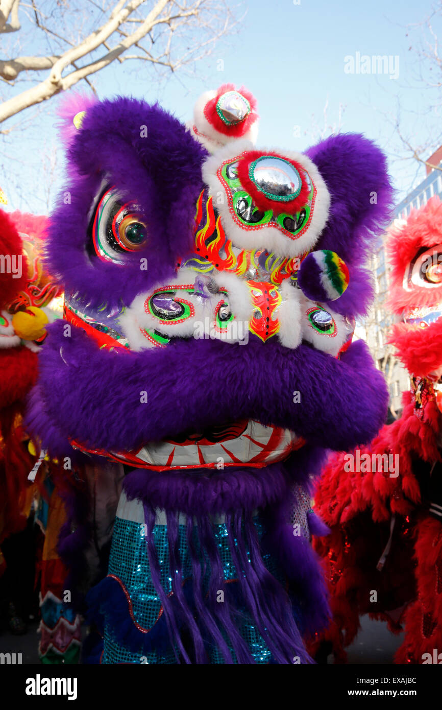 Dragon dance, nuovo anno cinese, Parigi, Francia, Europa Foto Stock