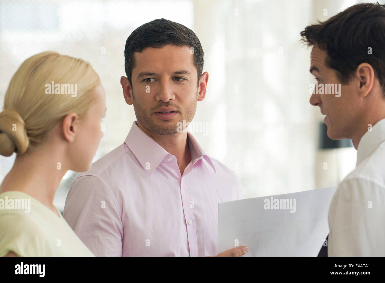 Colleghi di lavoro il brainstorming Foto Stock