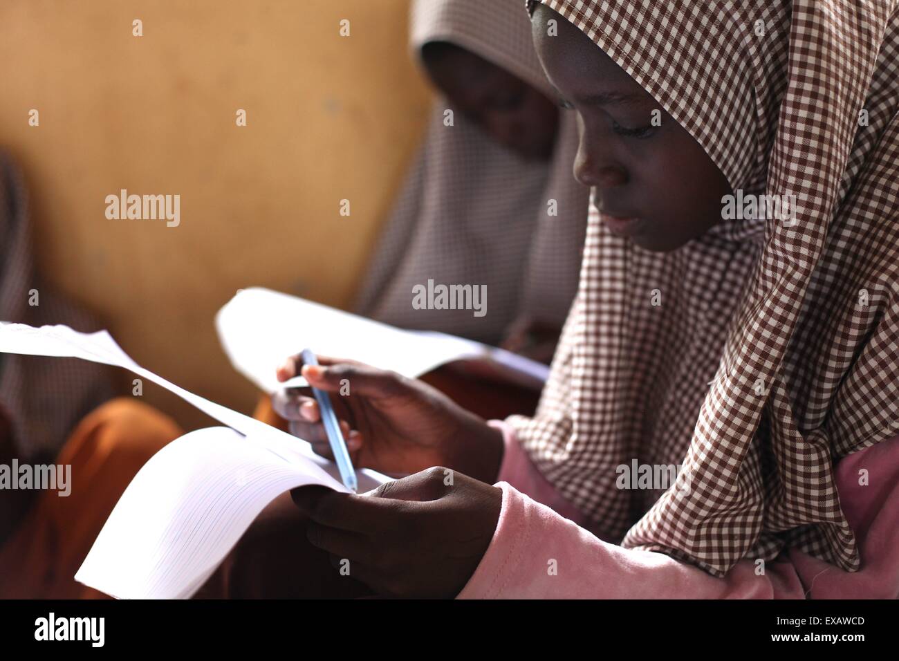 Scuola Islamica in Abuja durante la sessione di examen Foto Stock