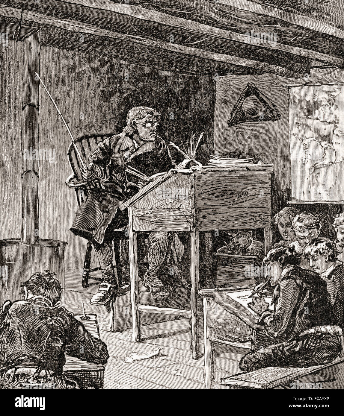 Aula in una scuola tipica nel XVIII e XIX secolo. Foto Stock