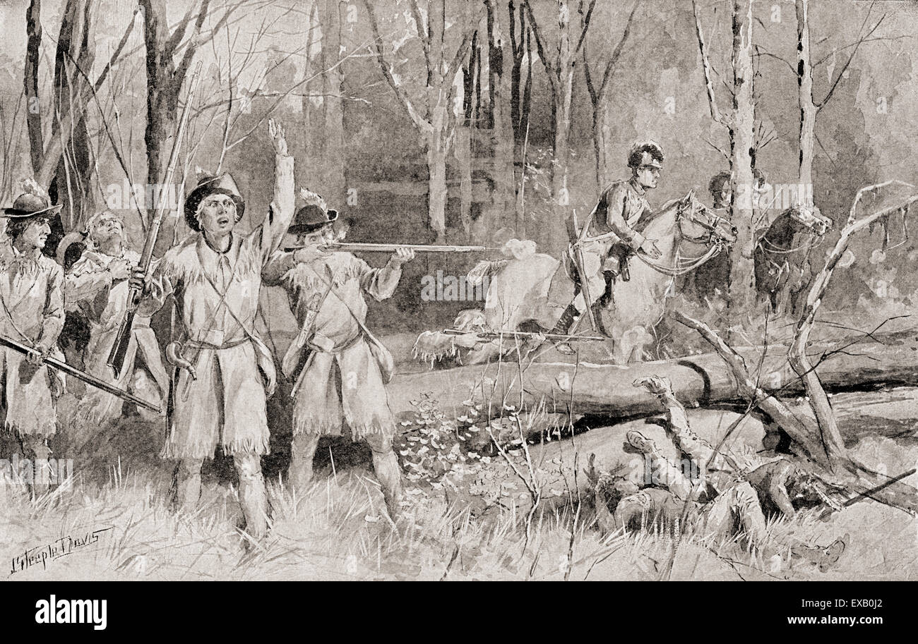 La battaglia del legname caduto, 20 agosto 1794, la battaglia finale del nord-ovest la guerra di indiano. Foto Stock