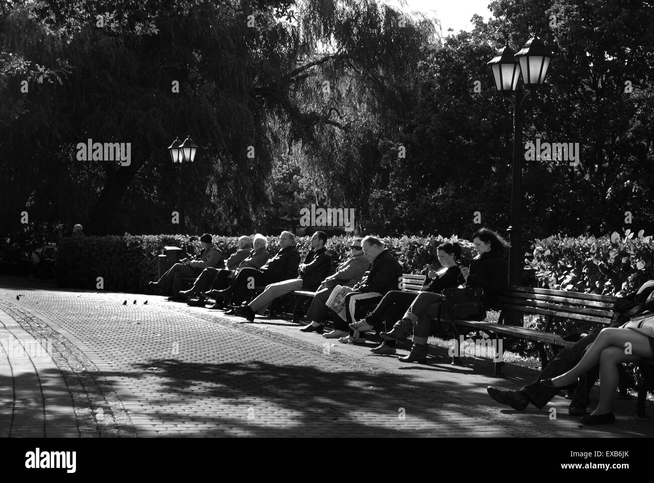 Relax nel parco Bastejkalns , Riga, Lettonia Foto Stock