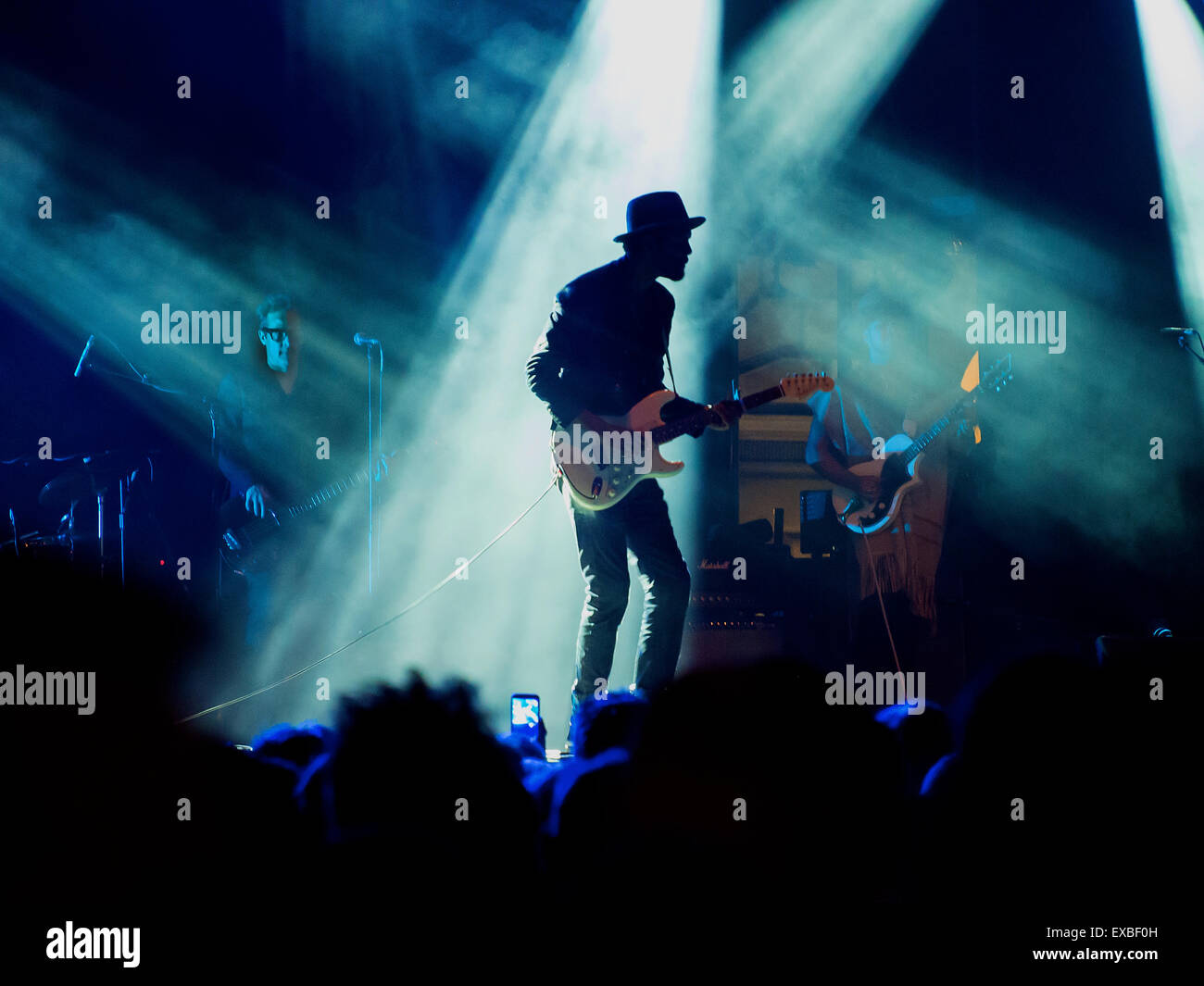 Londra, Regno Unito. 10 Luglio, 2015. Gary Clark Jr giocando concerto live at Somerset House Londra UK Credit: Martyn Goddard/Alamy Live News Foto Stock
