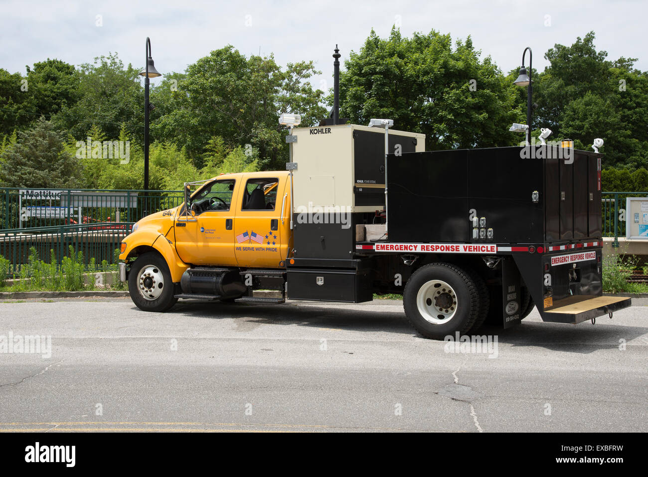 La risposta di emergenza veicolo MTA Long Island Railroad USA Foto Stock