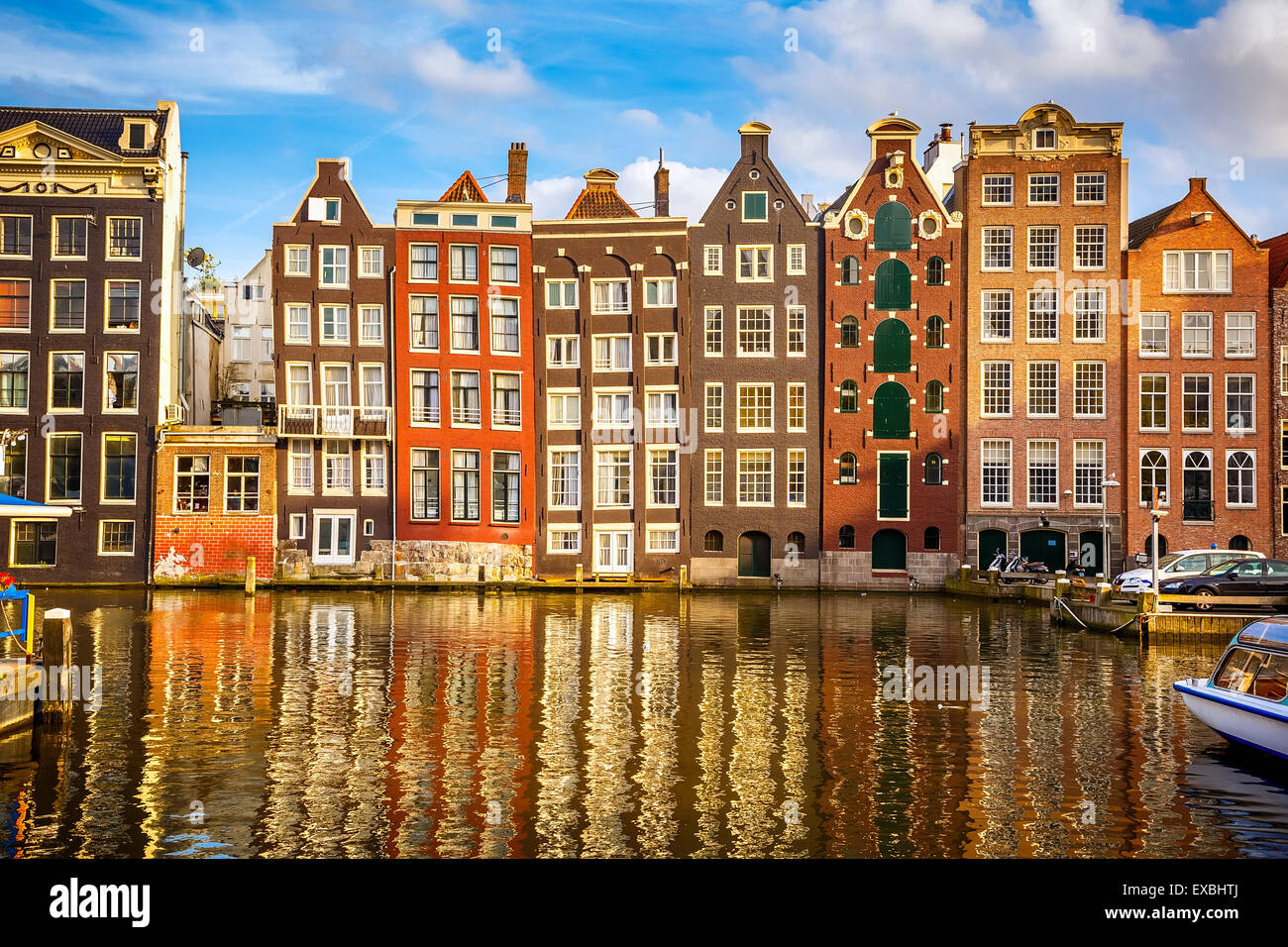 Gli edifici di vecchia costruzione in Amsterdam Foto Stock