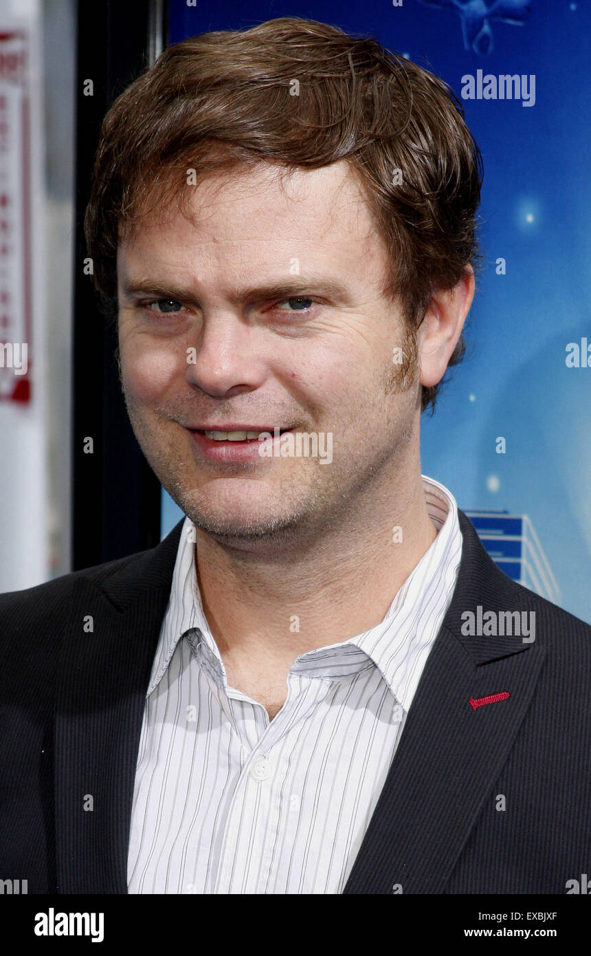 Rainn Wilson presso il Los Angeles premiere di 'Monsters contro alieni" tenutasi presso Amphitheatre di Gibson in città universale. Foto Stock