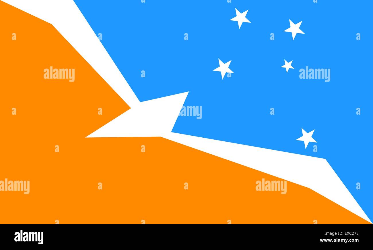 Terra- del- Fuego bandiera Illustrazione Vettoriale