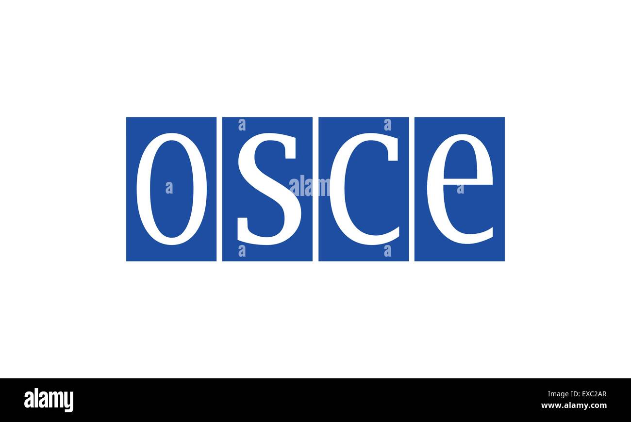 O.S.C.E. Organizzazione per la sicurezza e la cooperazione in Europa; il simbolo (bandiera) Illustrazione Vettoriale