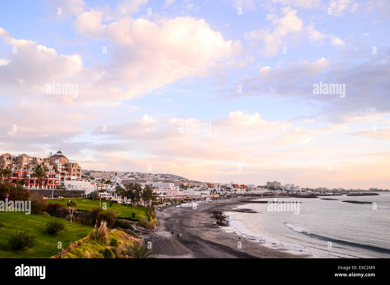 Vista della Playa De Fanabe Adeje Tenerife Foto Stock