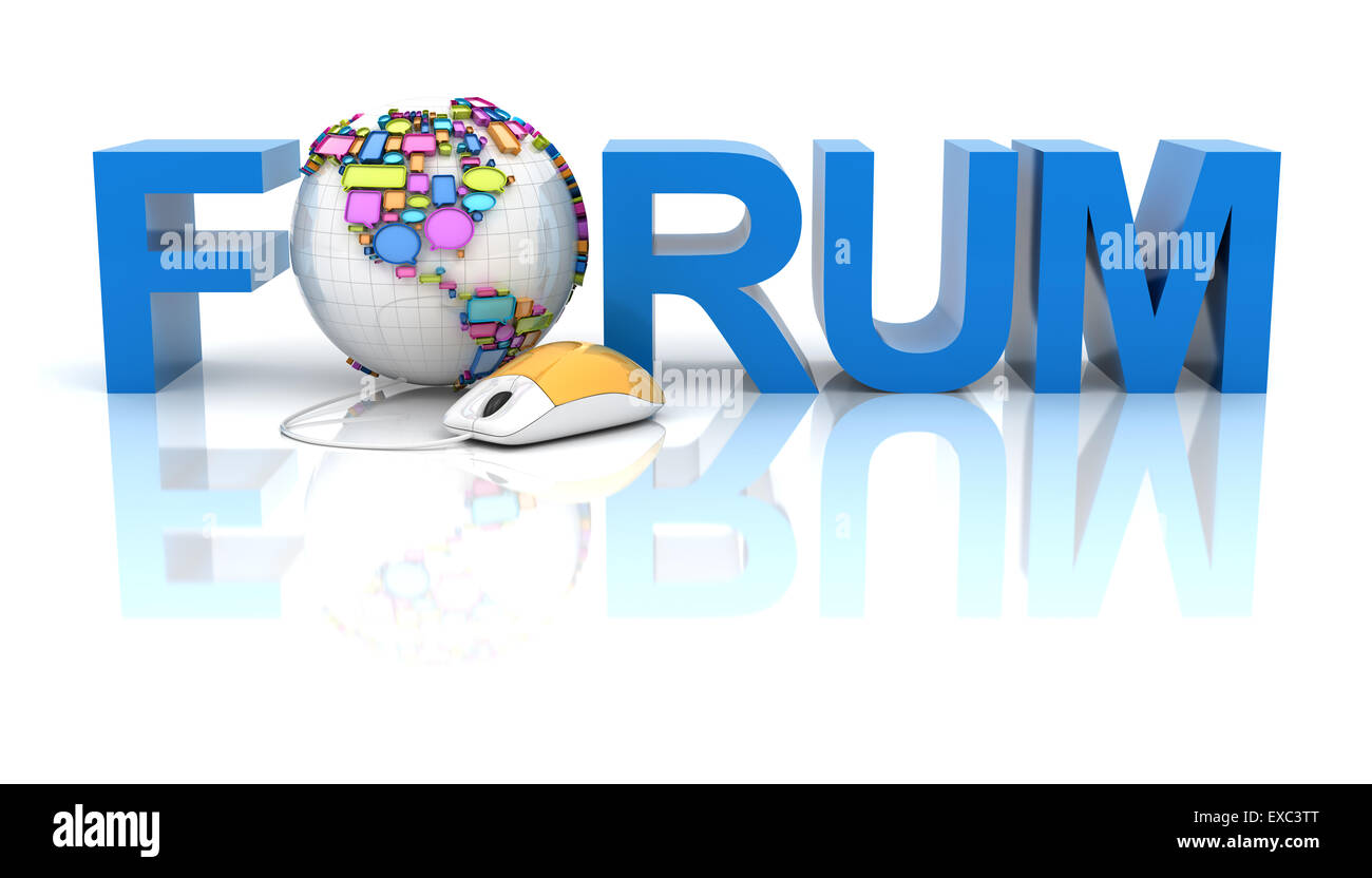 Forum con globo formata dai fumetti Foto Stock Forum con globo formata dai fumetti Foto Stock