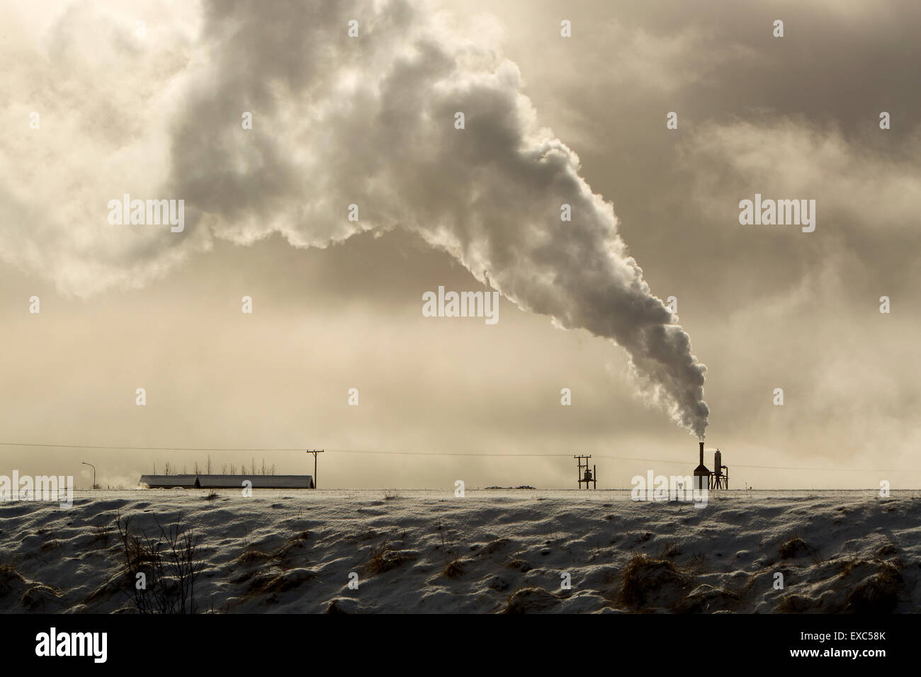Impianto di alimentazione di energia geotermica in Islanda Foto Stock