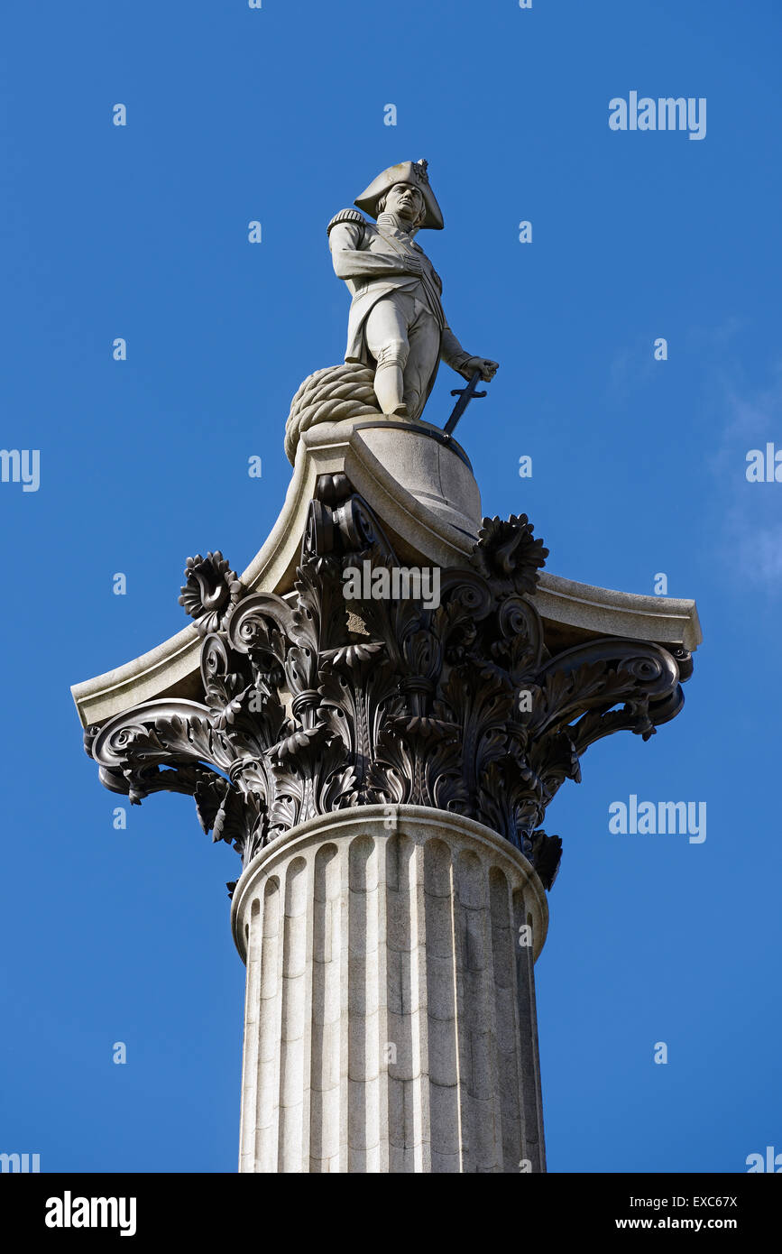 Nelsons Column, Londra, Regno Unito. Foto Stock