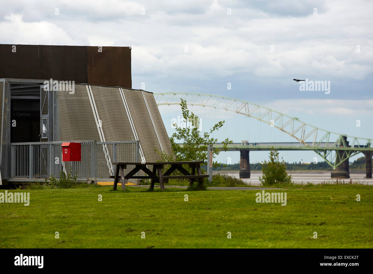 Runcorn è una città industriale e un carico porto in Halton, Cheshire, Regno Unito. Nella foto isola Wigg, noto anche come Isola Wigg comunità Foto Stock