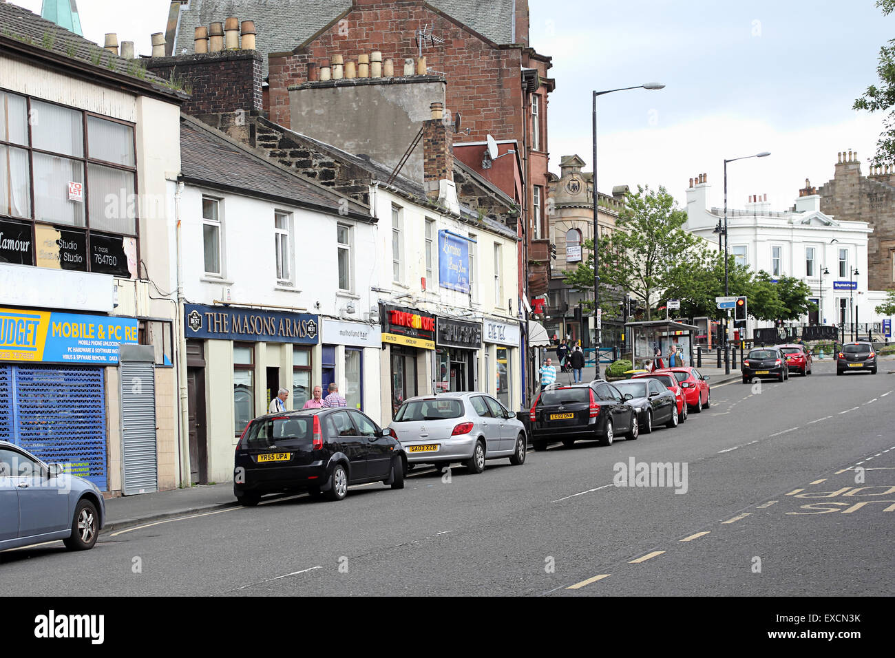 Stirling Street a Airdrie, North Lanarkshire, Scozia Foto Stock