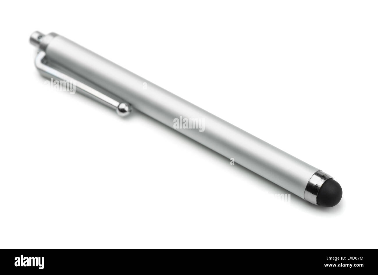 Touchscreen capacitivo di penna stilo isolato su bianco Foto Stock