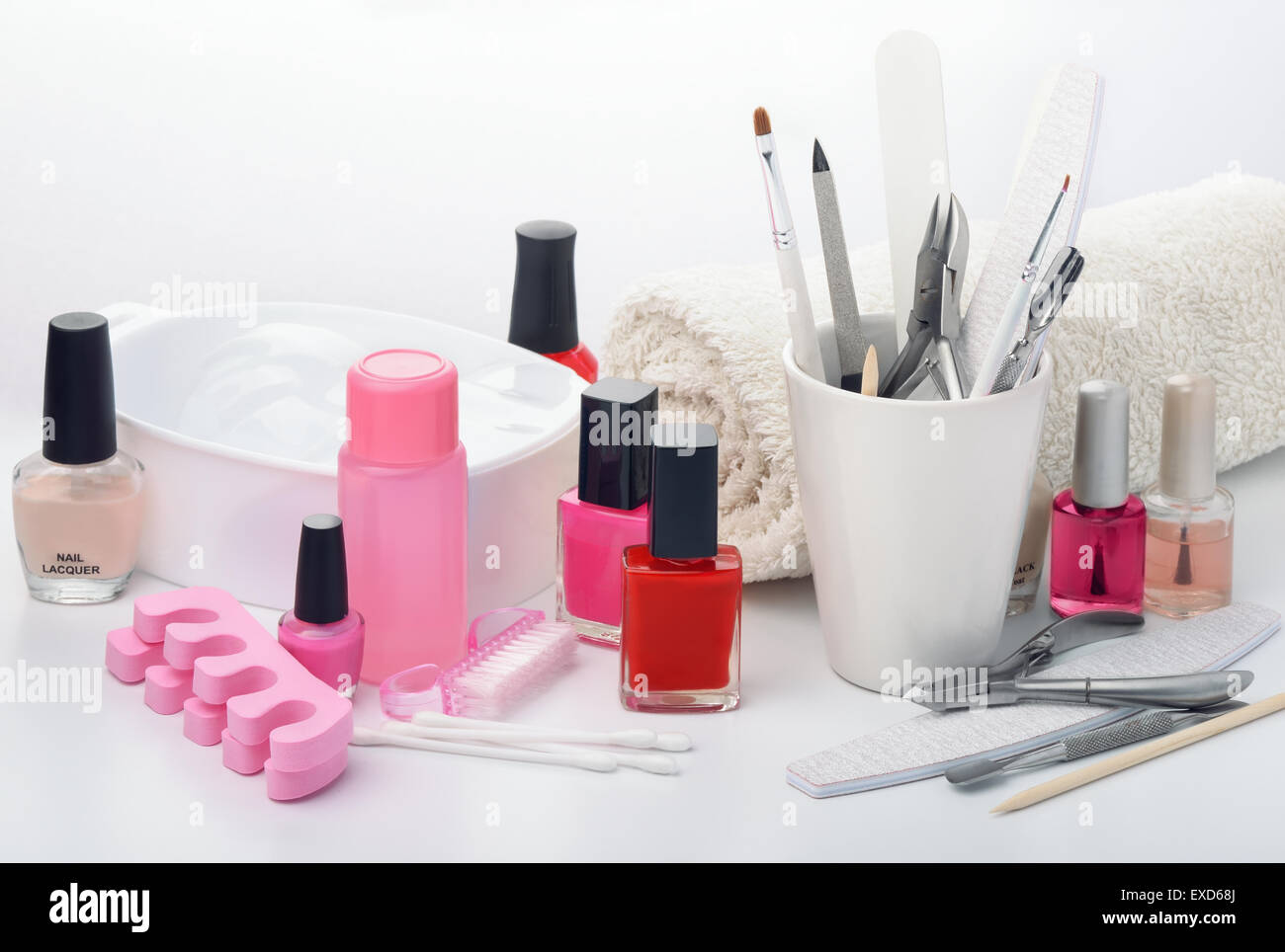 Ancora in vita con attrezzature per manicure Foto Stock